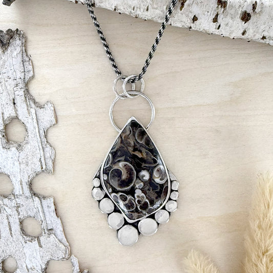 Turritella Agate Pendant Necklace - Stone Treasures by the Lake