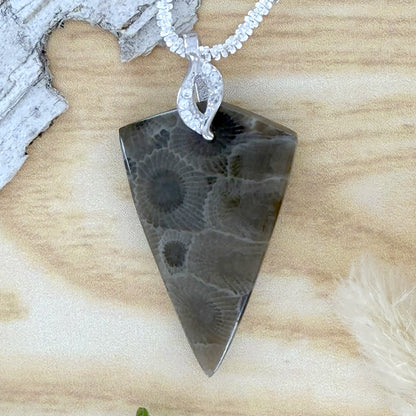 Petoskey Stone Pendant Necklace - Stone Treasures by the Lake