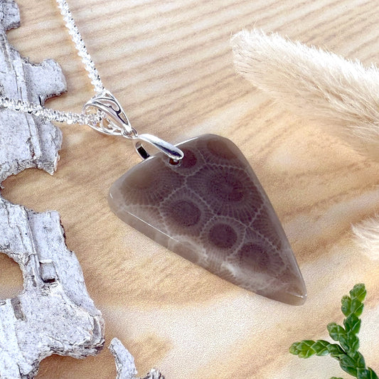 Petoskey Stone Pendant Necklace - Stone Treasures by the Lake
