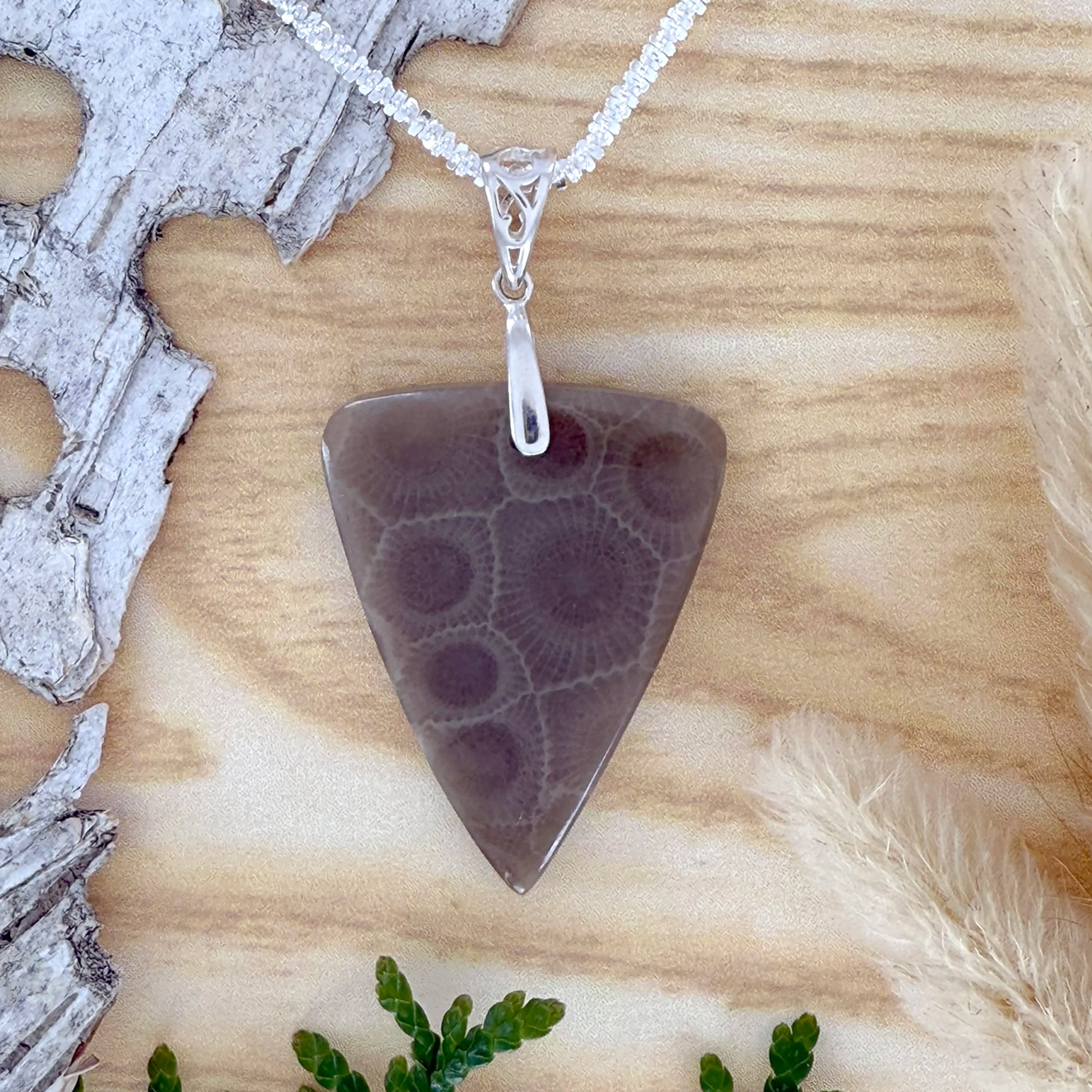 Petoskey Stone Pendant Necklace - Stone Treasures by the Lake
