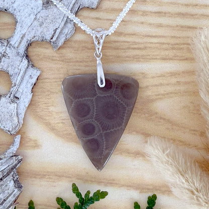 Petoskey Stone Pendant Necklace - Stone Treasures by the Lake