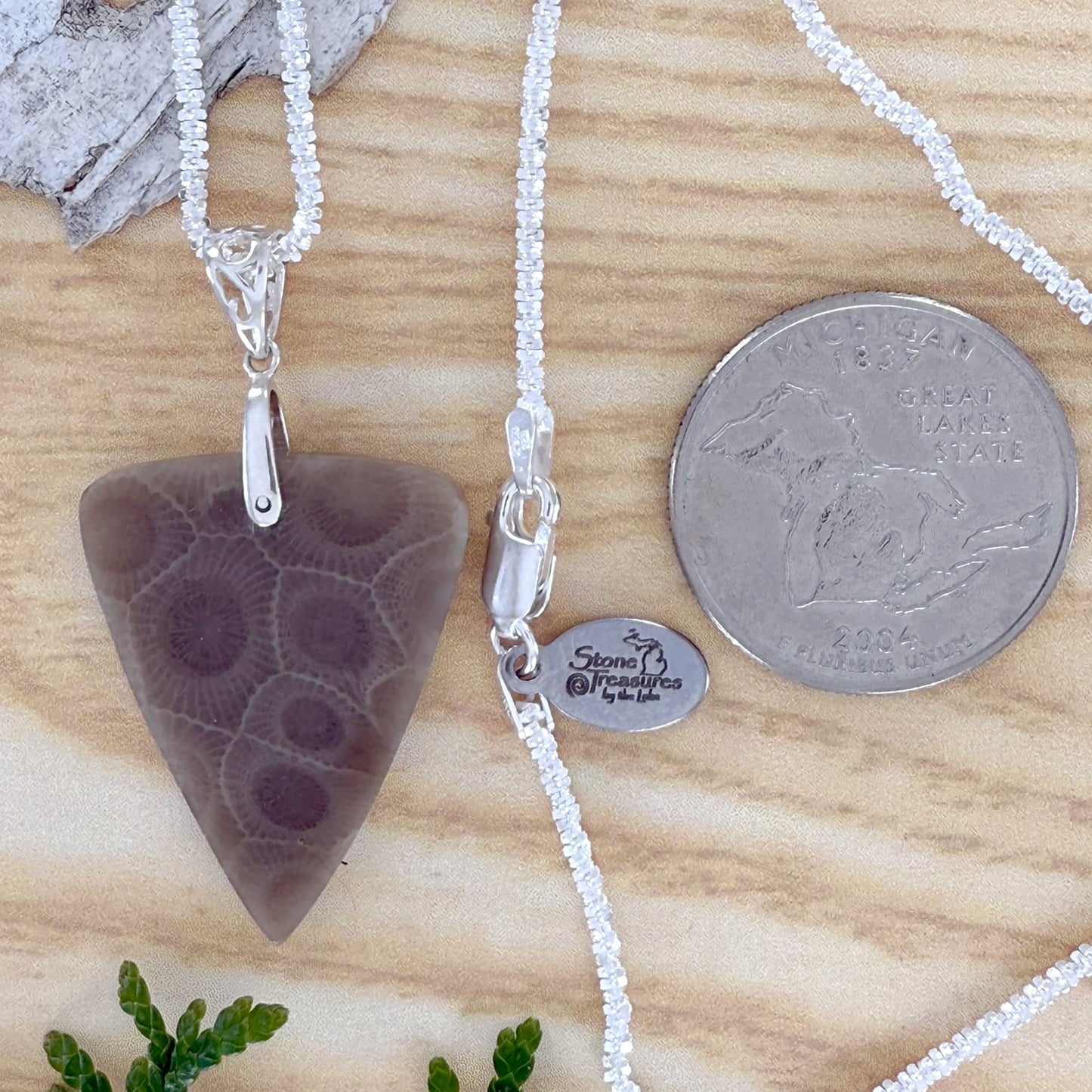 Petoskey Stone Pendant Necklace - Stone Treasures by the Lake