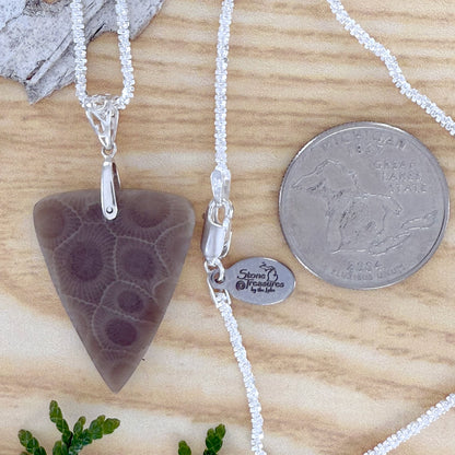Petoskey Stone Pendant Necklace - Stone Treasures by the Lake