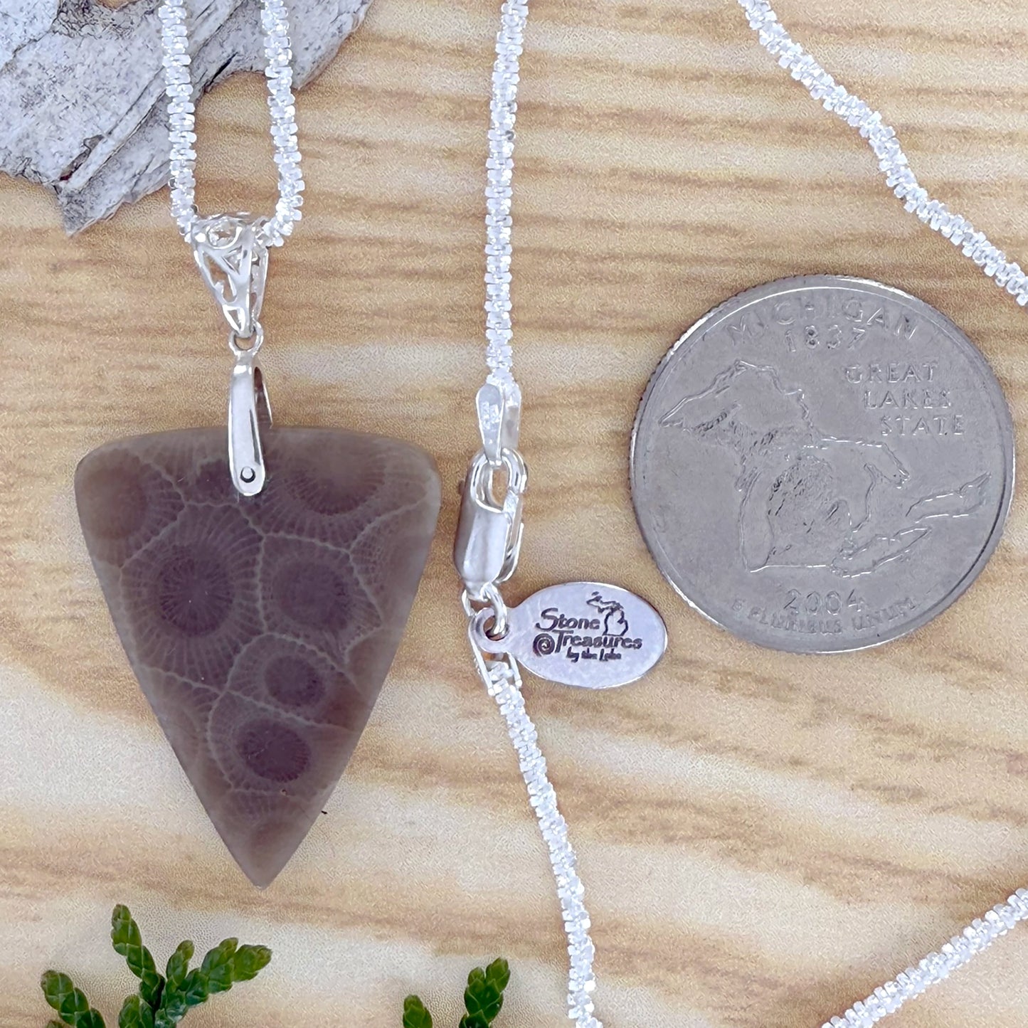 Petoskey Stone Pendant Necklace - Stone Treasures by the Lake
