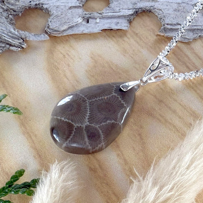 Petoskey Stone Pendant Necklace - Stone Treasures by the Lake