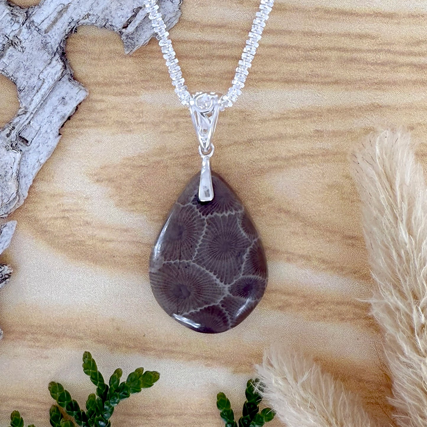 Petoskey Stone Pendant Necklace - Stone Treasures by the Lake