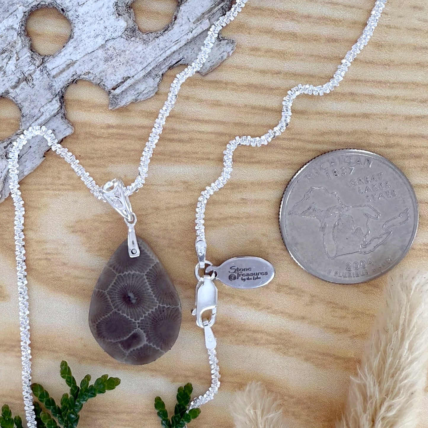 Petoskey Stone Pendant Necklace - Stone Treasures by the Lake
