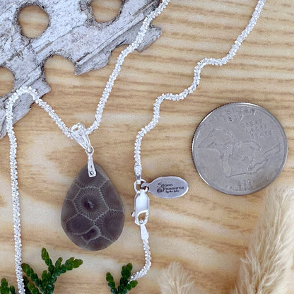 Petoskey Stone Pendant Necklace - Stone Treasures by the Lake