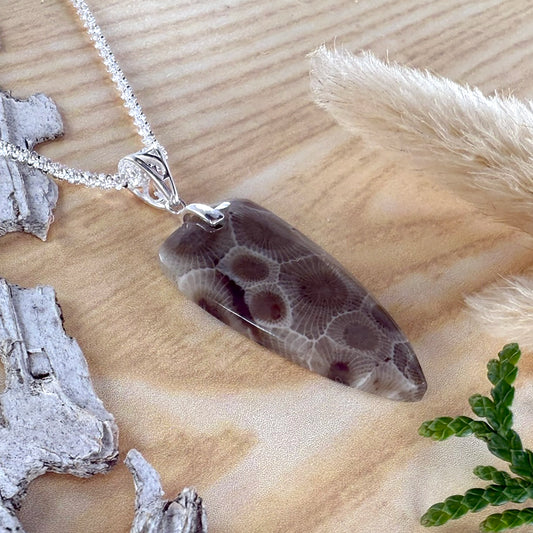 Petoskey Stone Pendant Necklace - Stone Treasures by the Lake