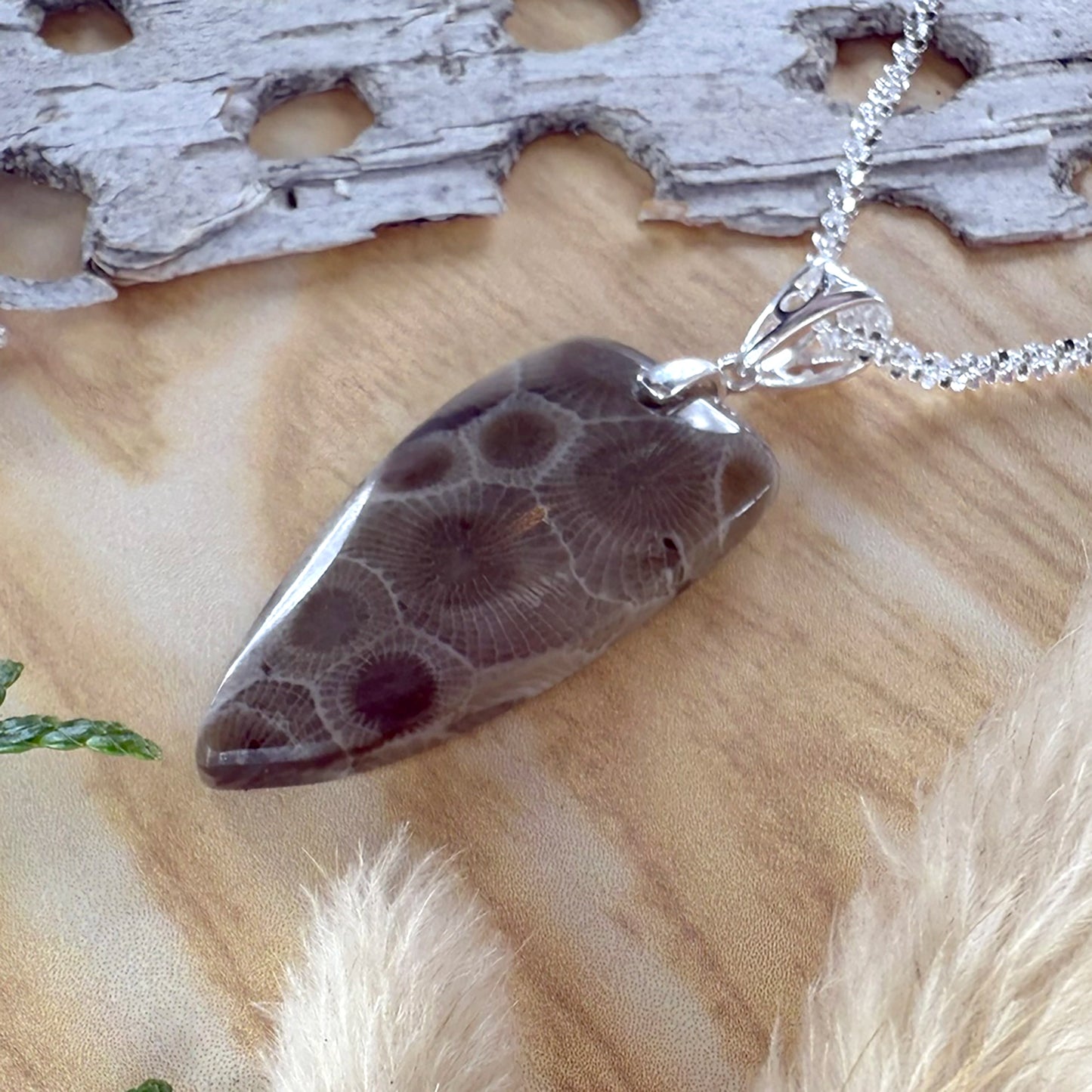 Petoskey Stone Pendant Necklace - Stone Treasures by the Lake