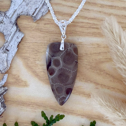 Petoskey Stone Pendant Necklace - Stone Treasures by the Lake