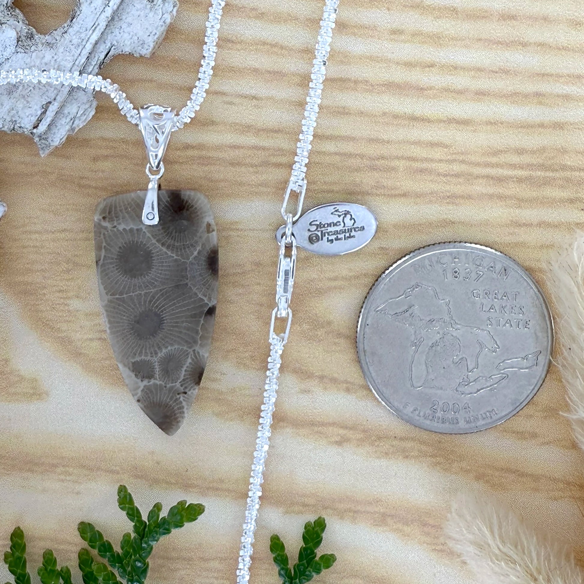 Petoskey Stone Pendant Necklace - Stone Treasures by the Lake