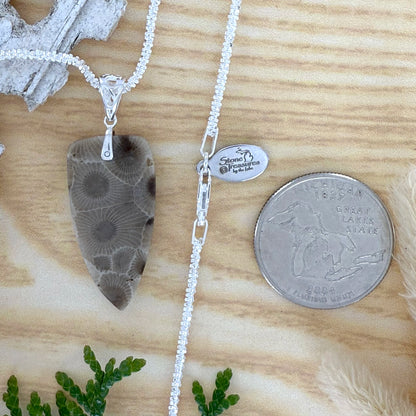 Petoskey Stone Pendant Necklace - Stone Treasures by the Lake