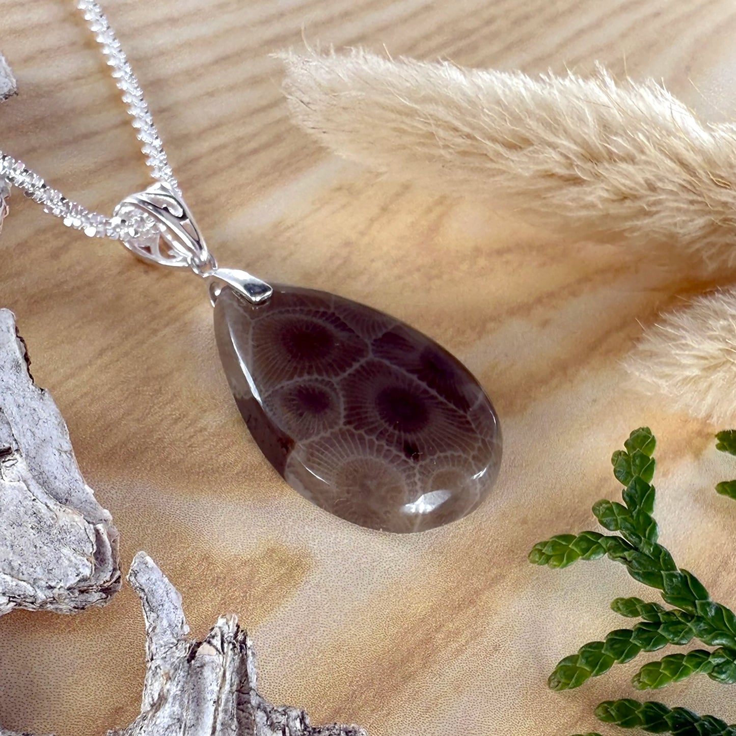 Petoskey Stone Pendant Necklace - Stone Treasures by the Lake