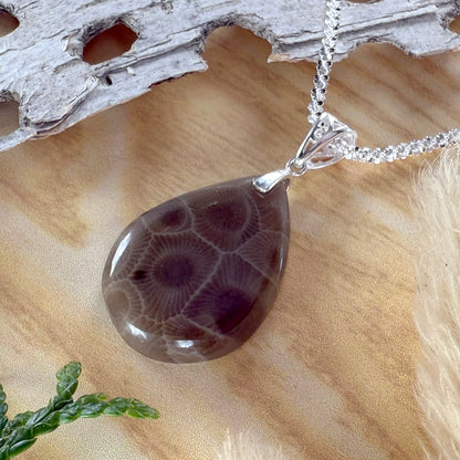 Petoskey Stone Pendant Necklace - Stone Treasures by the Lake