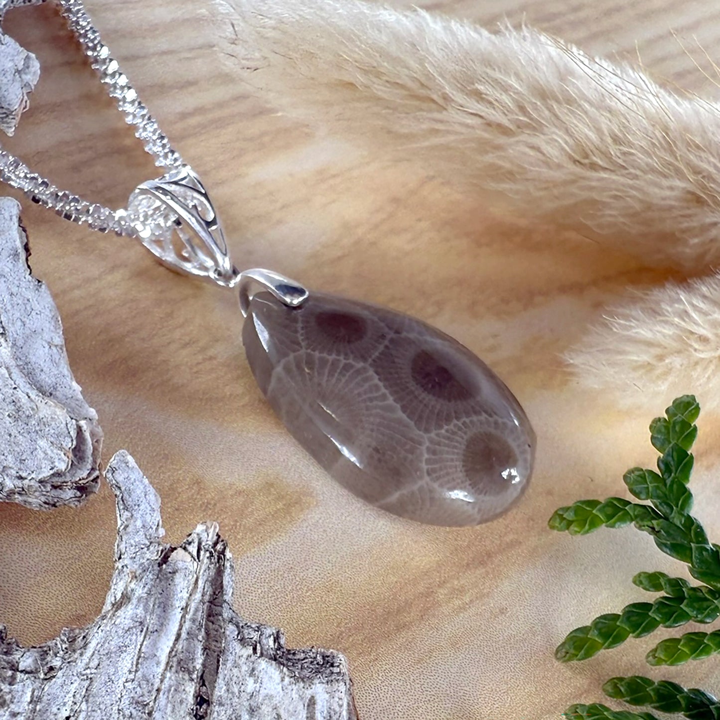 Petoskey Stone Pendant Necklace - Stone Treasures by the Lake
