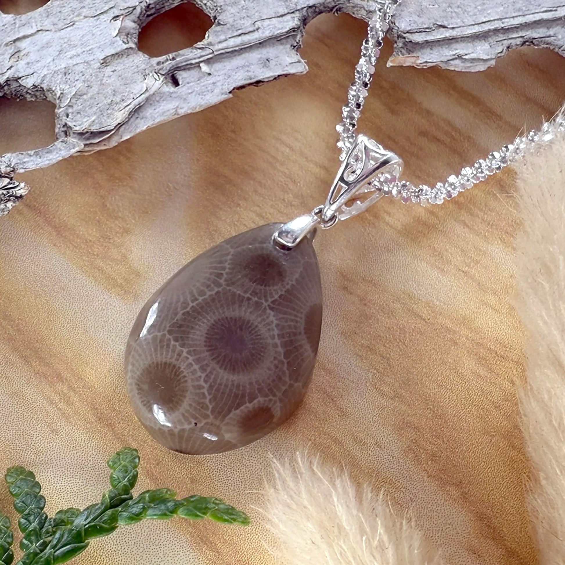 Petoskey Stone Pendant Necklace - Stone Treasures by the Lake
