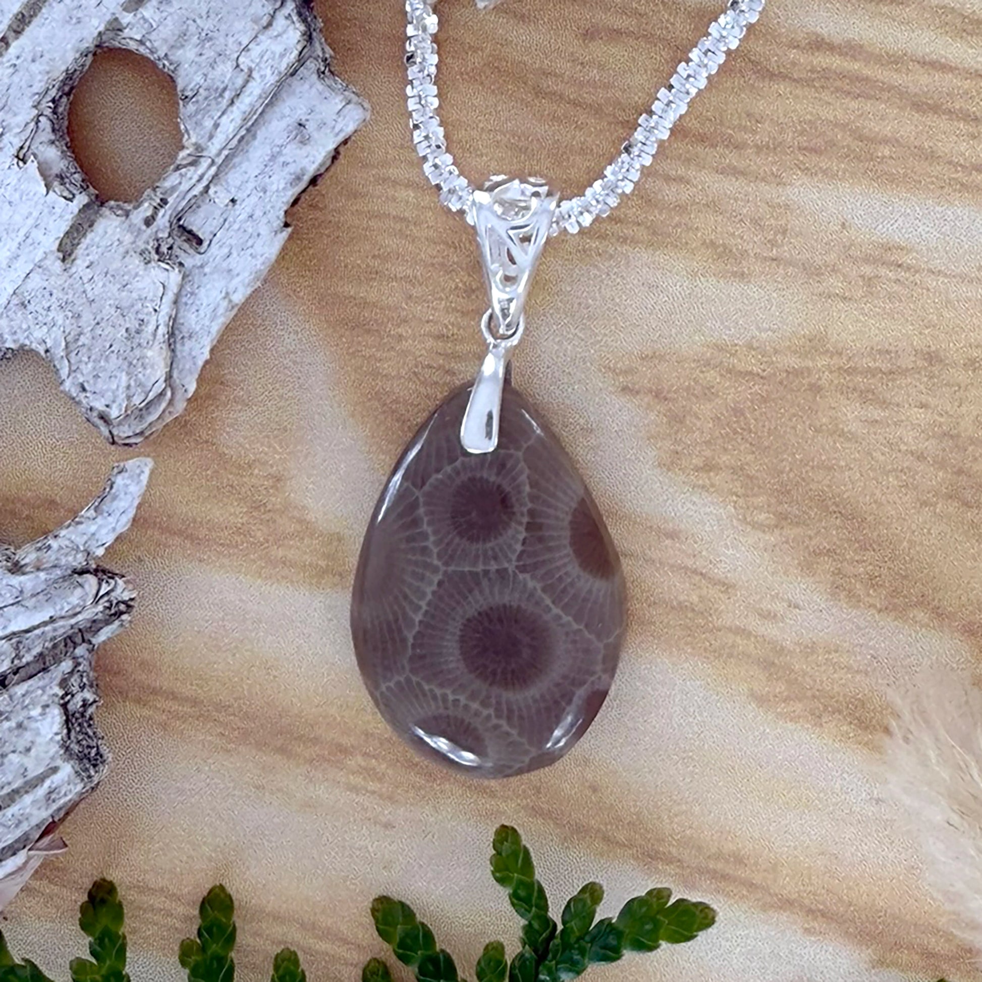 Petoskey Stone Pendant Necklace - Stone Treasures by the Lake