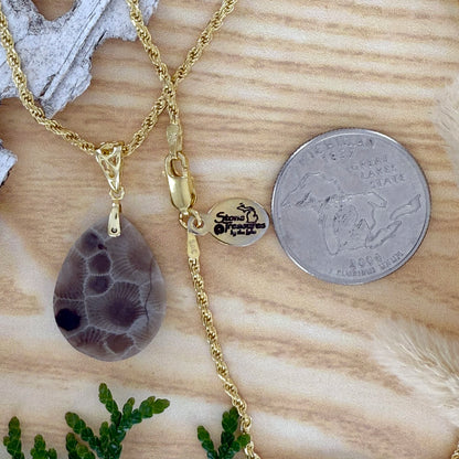 Petoskey Stone Pendant Necklace - Stone Treasures by the Lake