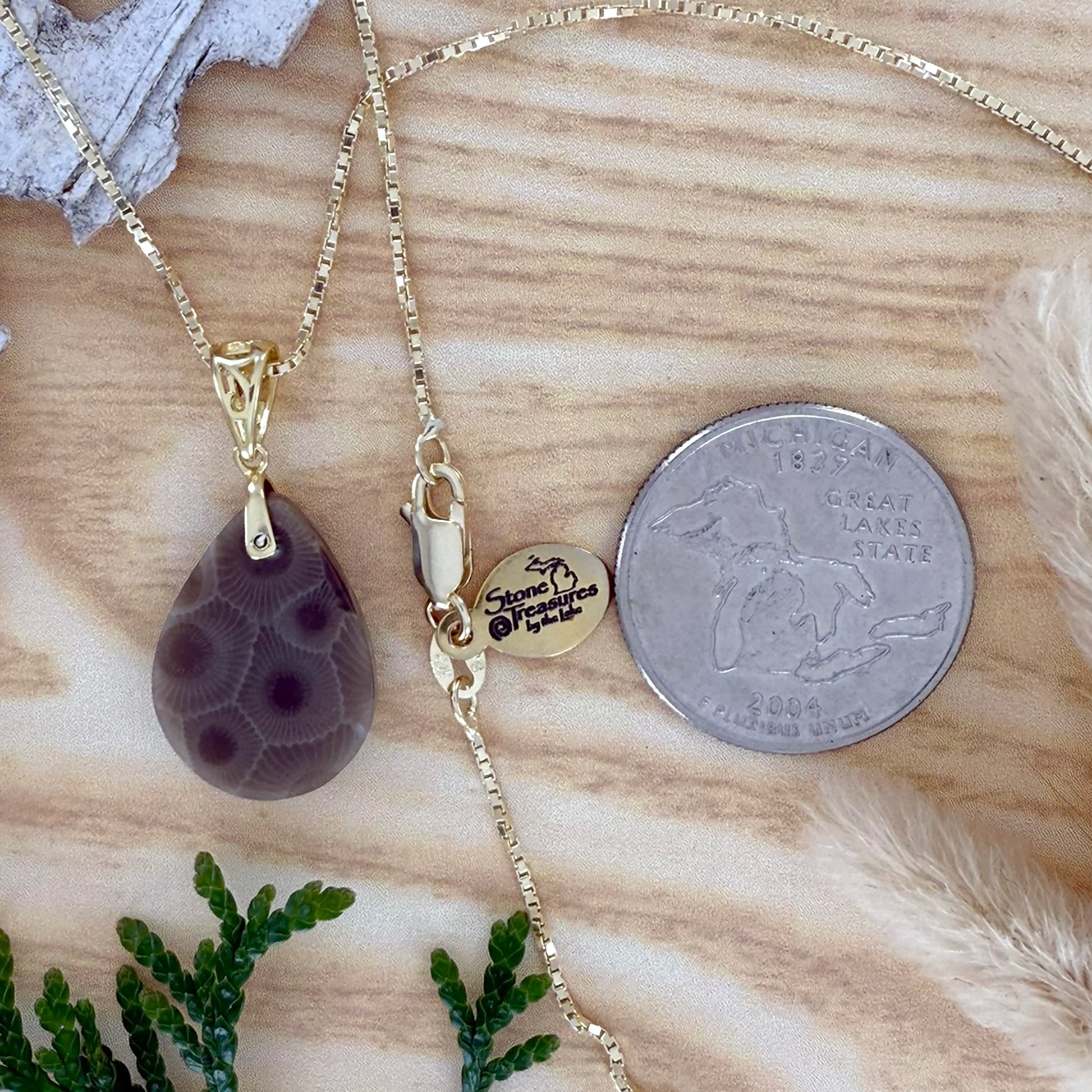 Petoskey Stone Pendant Necklace - Stone Treasures by the Lake