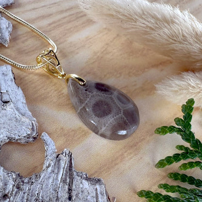 Petoskey Stone Pendant Necklace - Stone Treasures by the Lake