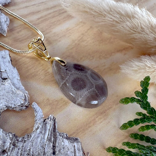 Petoskey Stone Pendant Necklace - Stone Treasures by the Lake