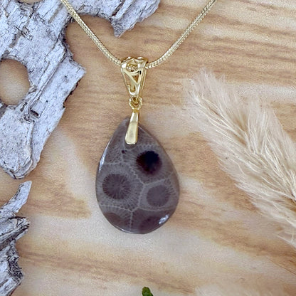 Petoskey Stone Pendant Necklace - Stone Treasures by the Lake