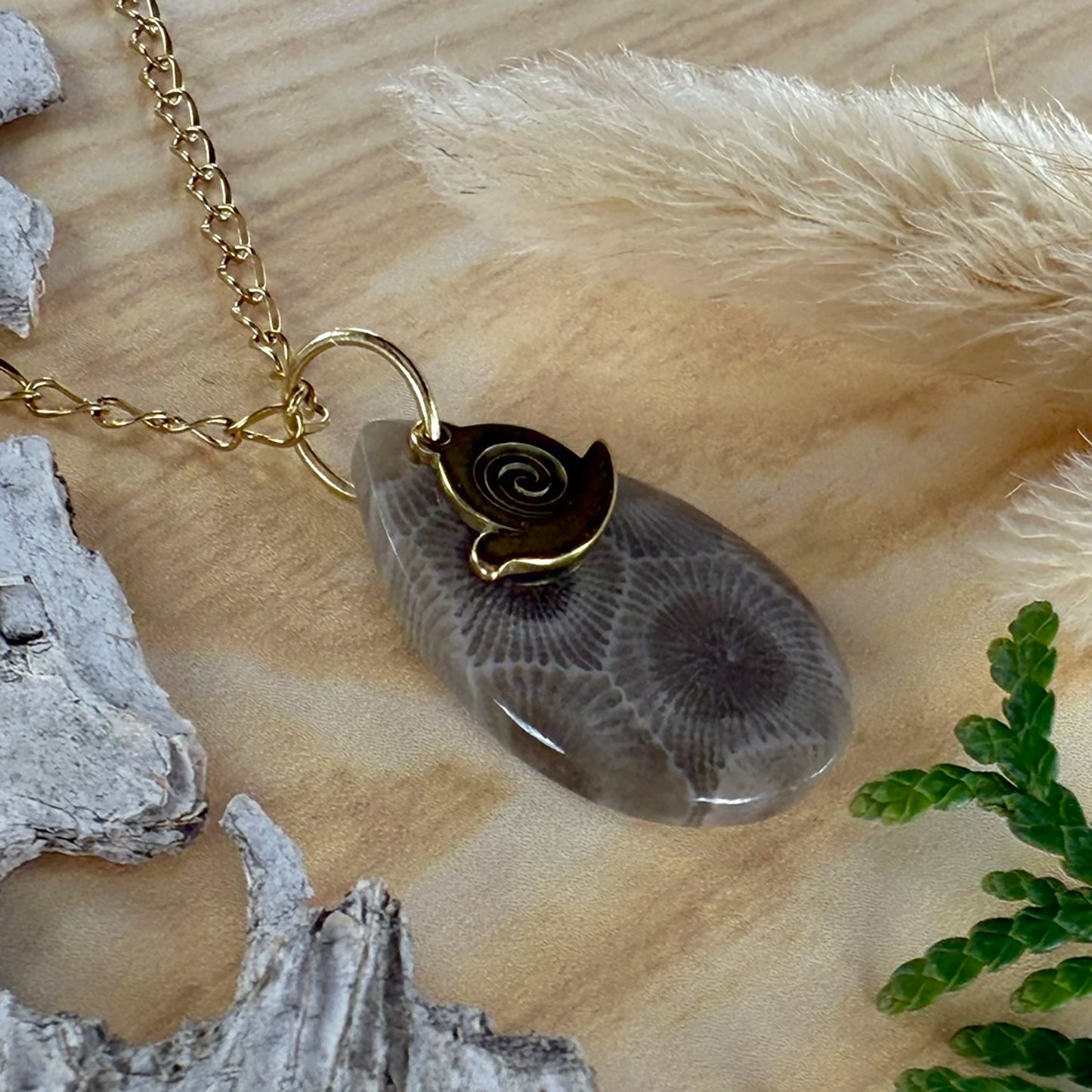 Petoskey Stone Pendant Necklace - Stone Treasures by the Lake
