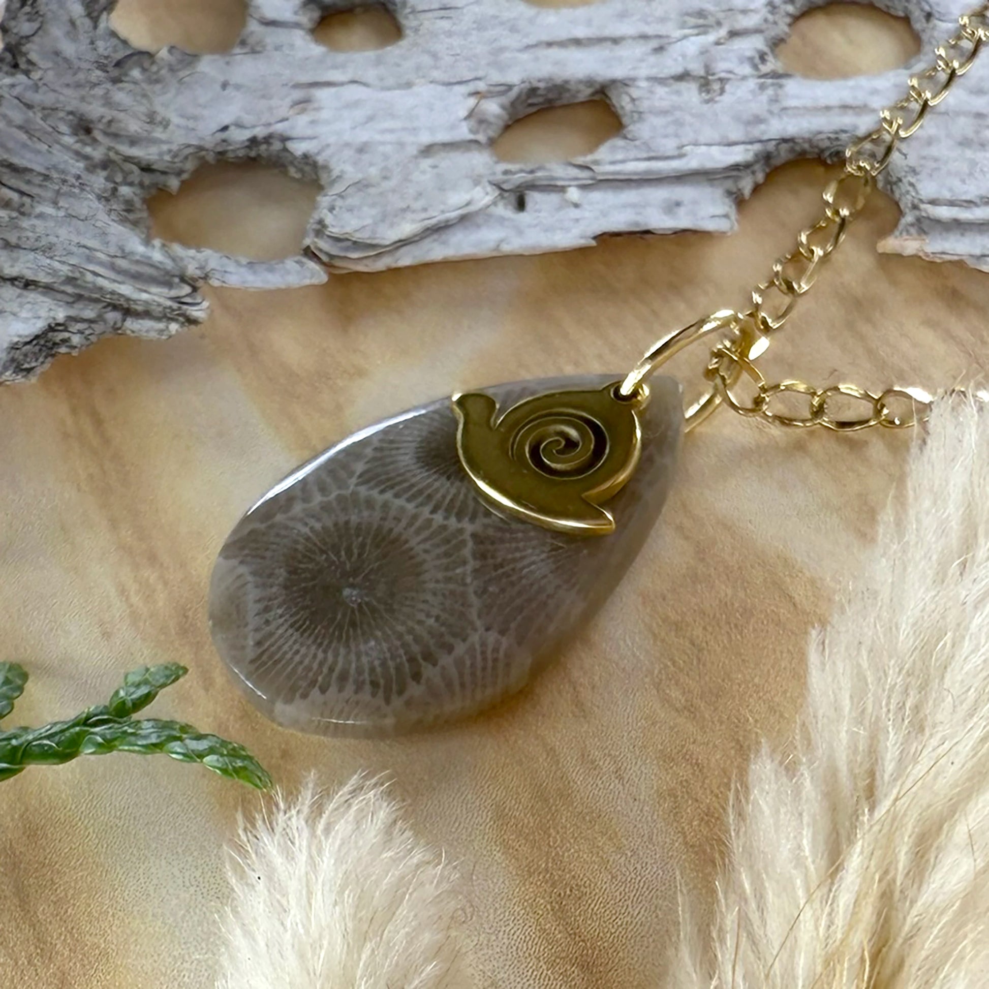 Petoskey Stone Pendant Necklace - Stone Treasures by the Lake
