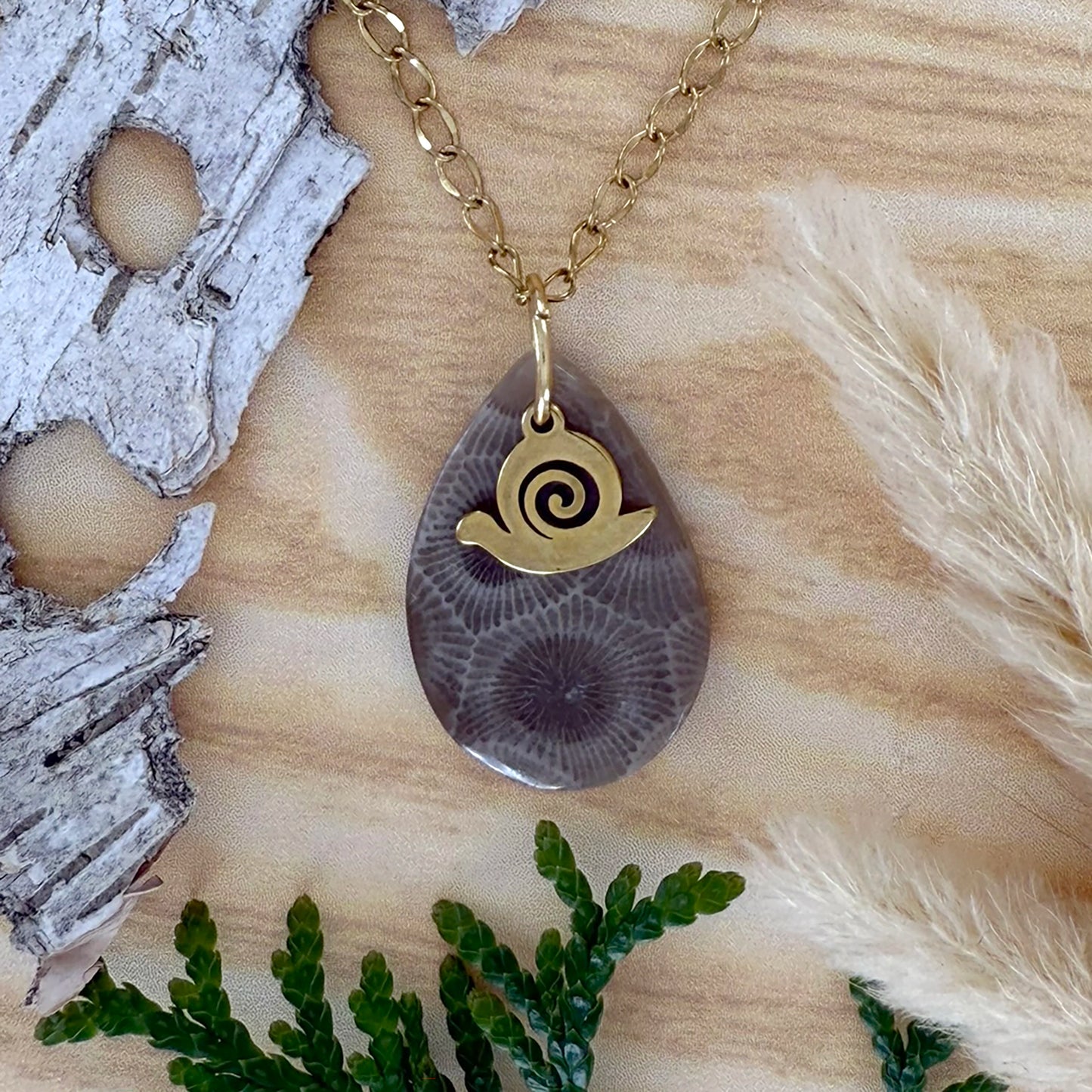 Petoskey Stone Pendant Necklace - Stone Treasures by the Lake