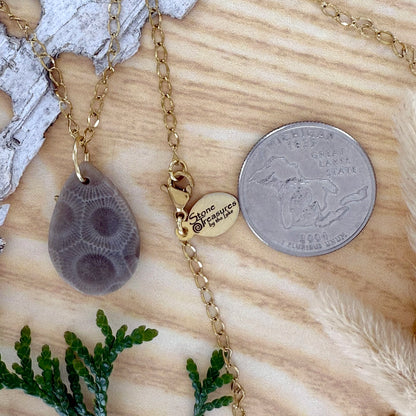 Petoskey Stone Pendant Necklace - Stone Treasures by the Lake