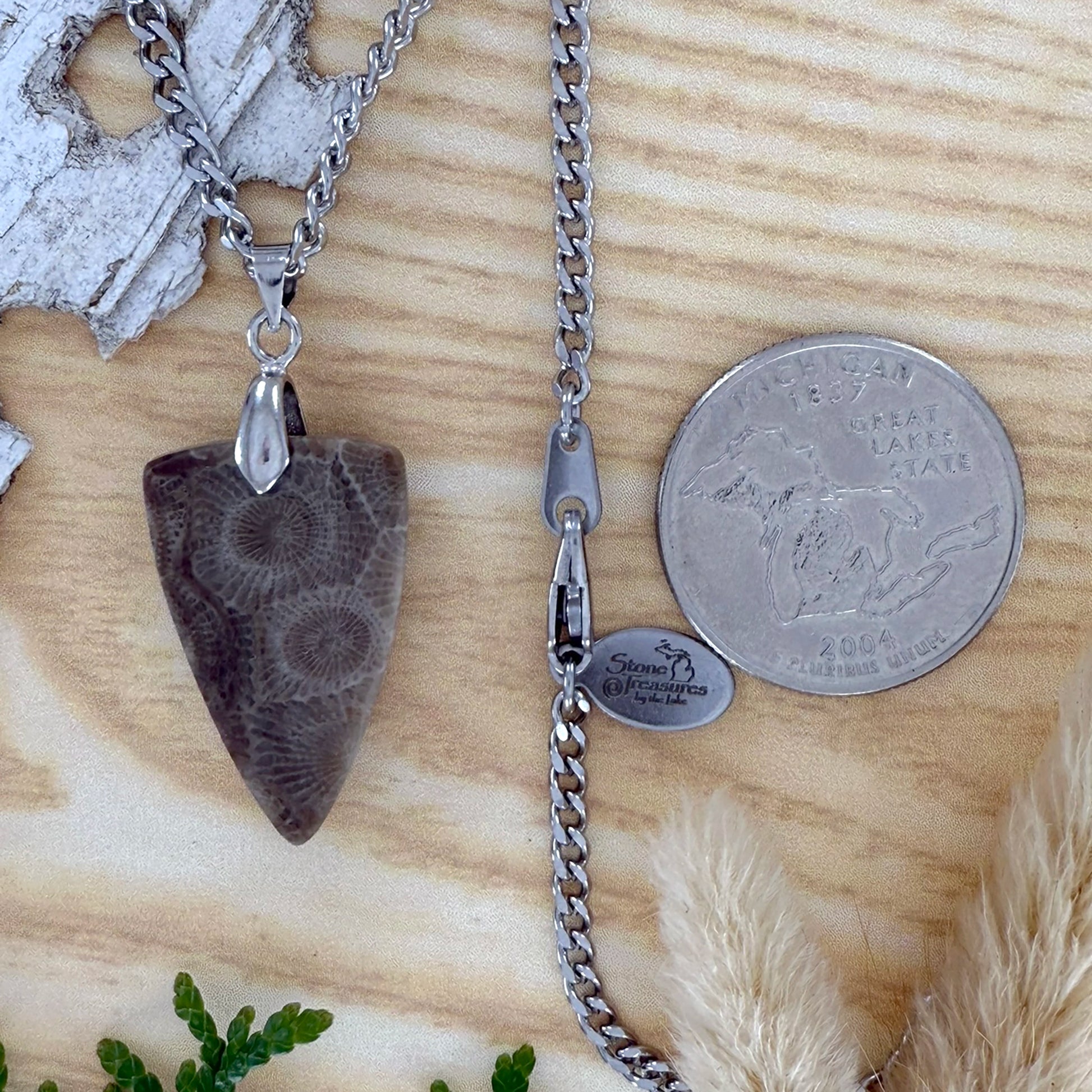 Petoskey Stone Pendant Necklace - Stone Treasures by the Lake