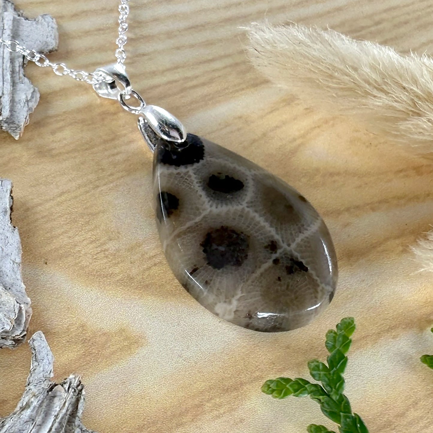 Petoskey Stone Pendant Necklace - Stone Treasures by the Lake