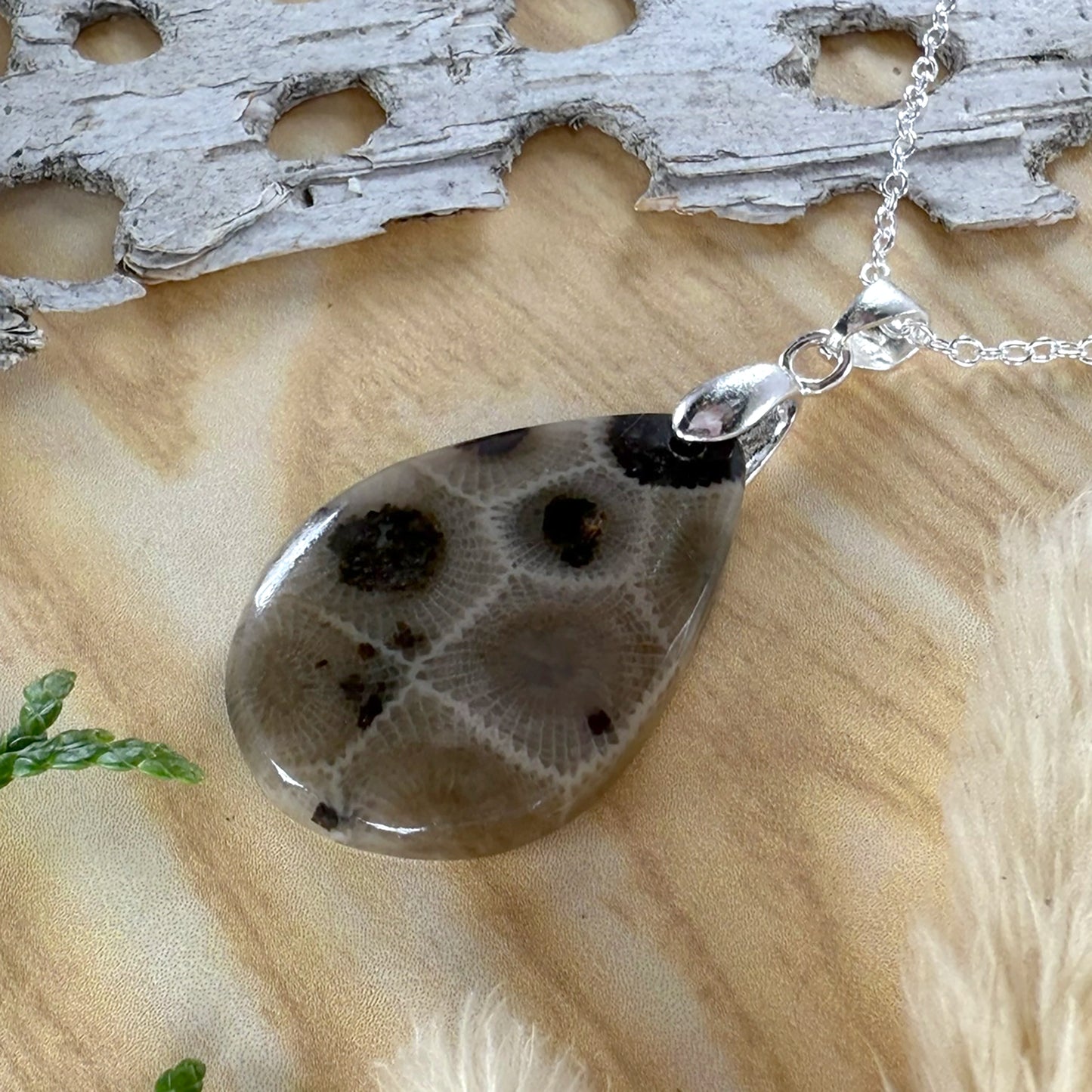 Petoskey Stone Pendant Necklace - Stone Treasures by the Lake
