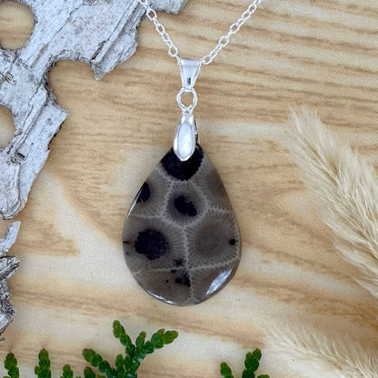 Petoskey Stone Pendant Necklace - Stone Treasures by the Lake