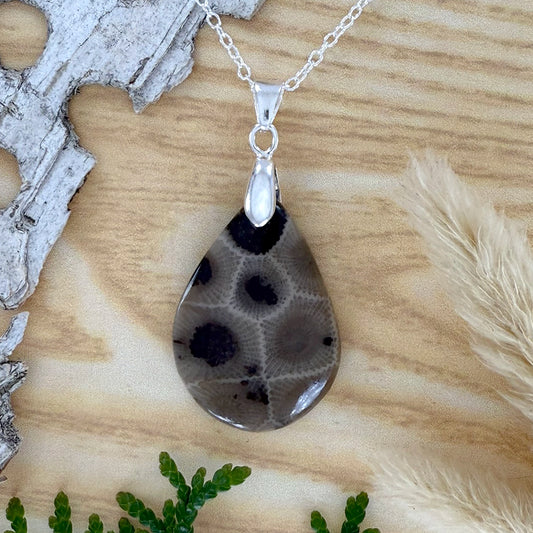 Petoskey Stone Pendant Necklace - Stone Treasures by the Lake