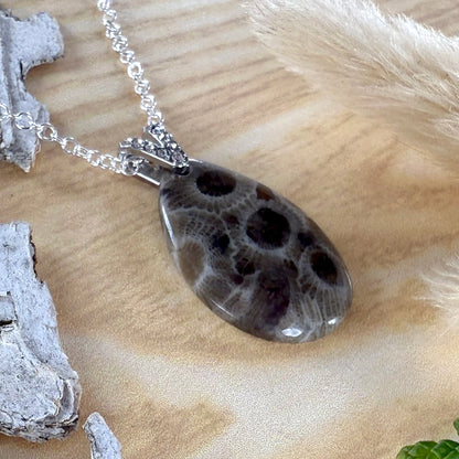 Petoskey Stone Pendant Necklace - Stone Treasures by the Lake