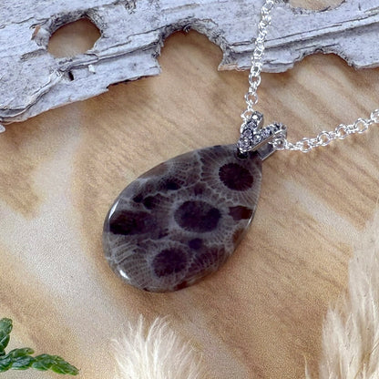 Petoskey Stone Pendant Necklace - Stone Treasures by the Lake