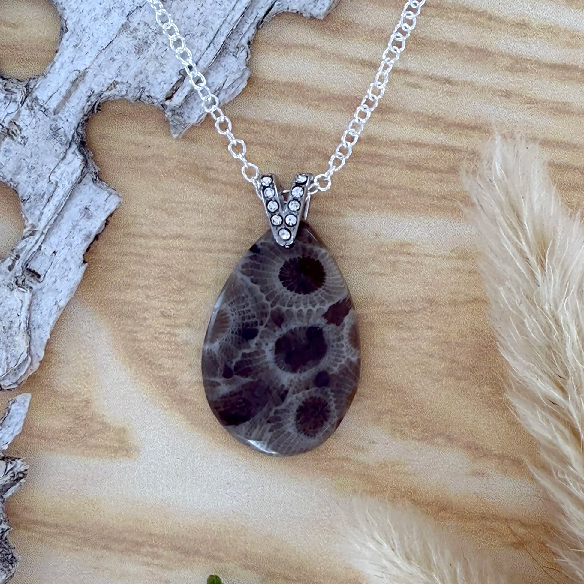 Petoskey Stone Pendant Necklace - Stone Treasures by the Lake