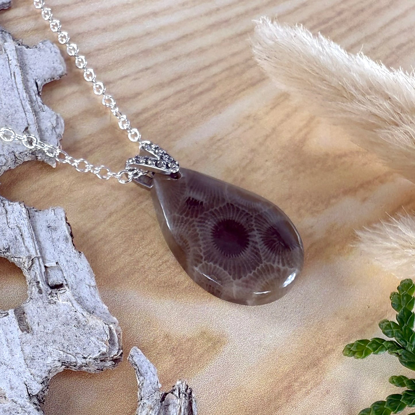 Petoskey Stone Pendant Necklace - Stone Treasures by the Lake