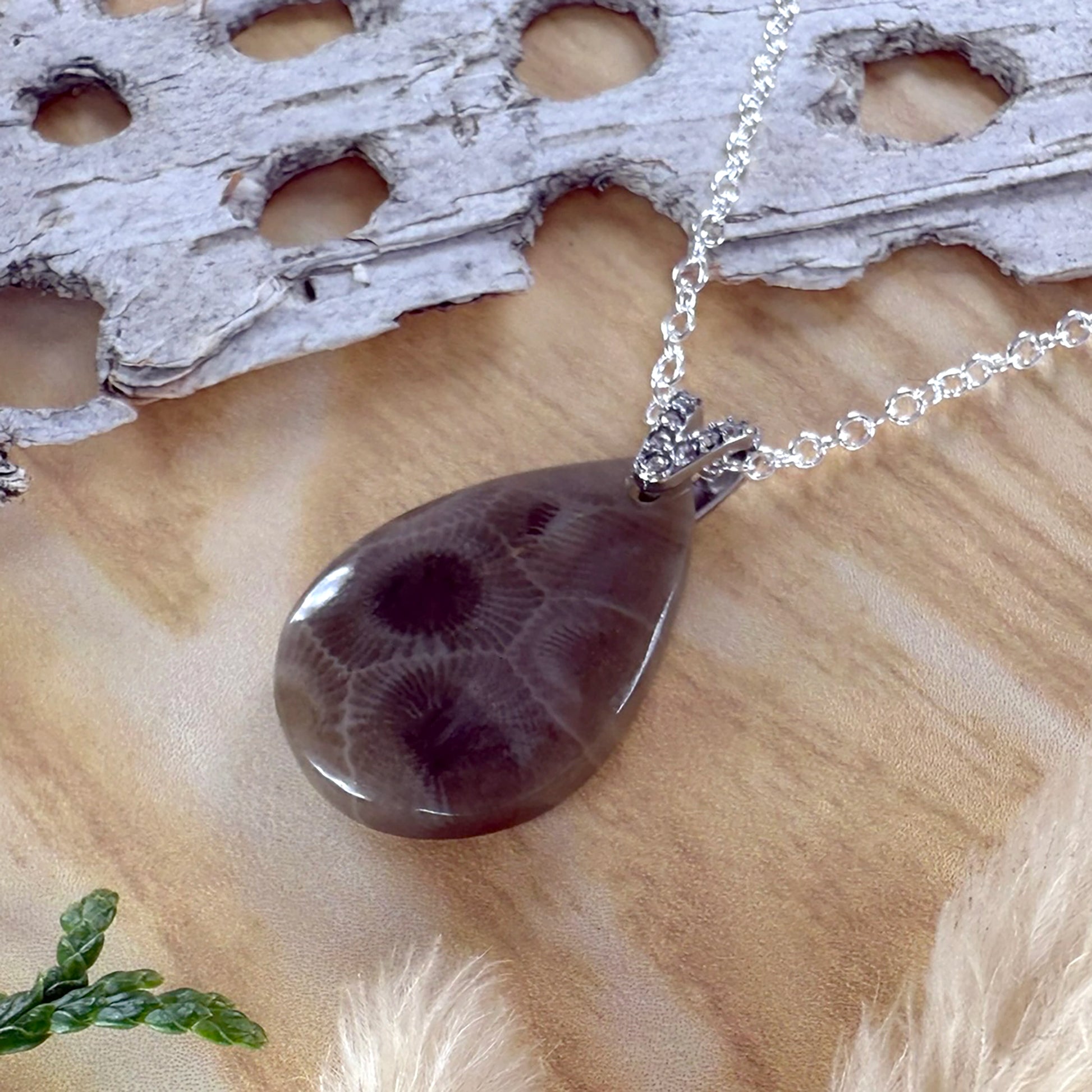 Petoskey Stone Pendant Necklace - Stone Treasures by the Lake