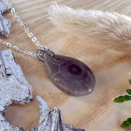 Petoskey Stone Pendant Necklace - Stone Treasures by the Lake