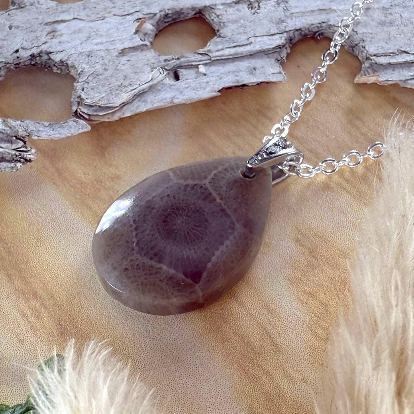 Petoskey Stone Pendant Necklace - Stone Treasures by the Lake