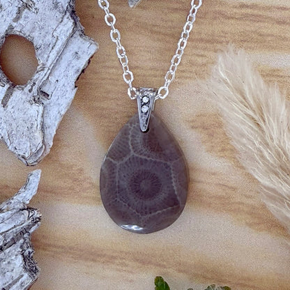 Petoskey Stone Pendant Necklace - Stone Treasures by the Lake