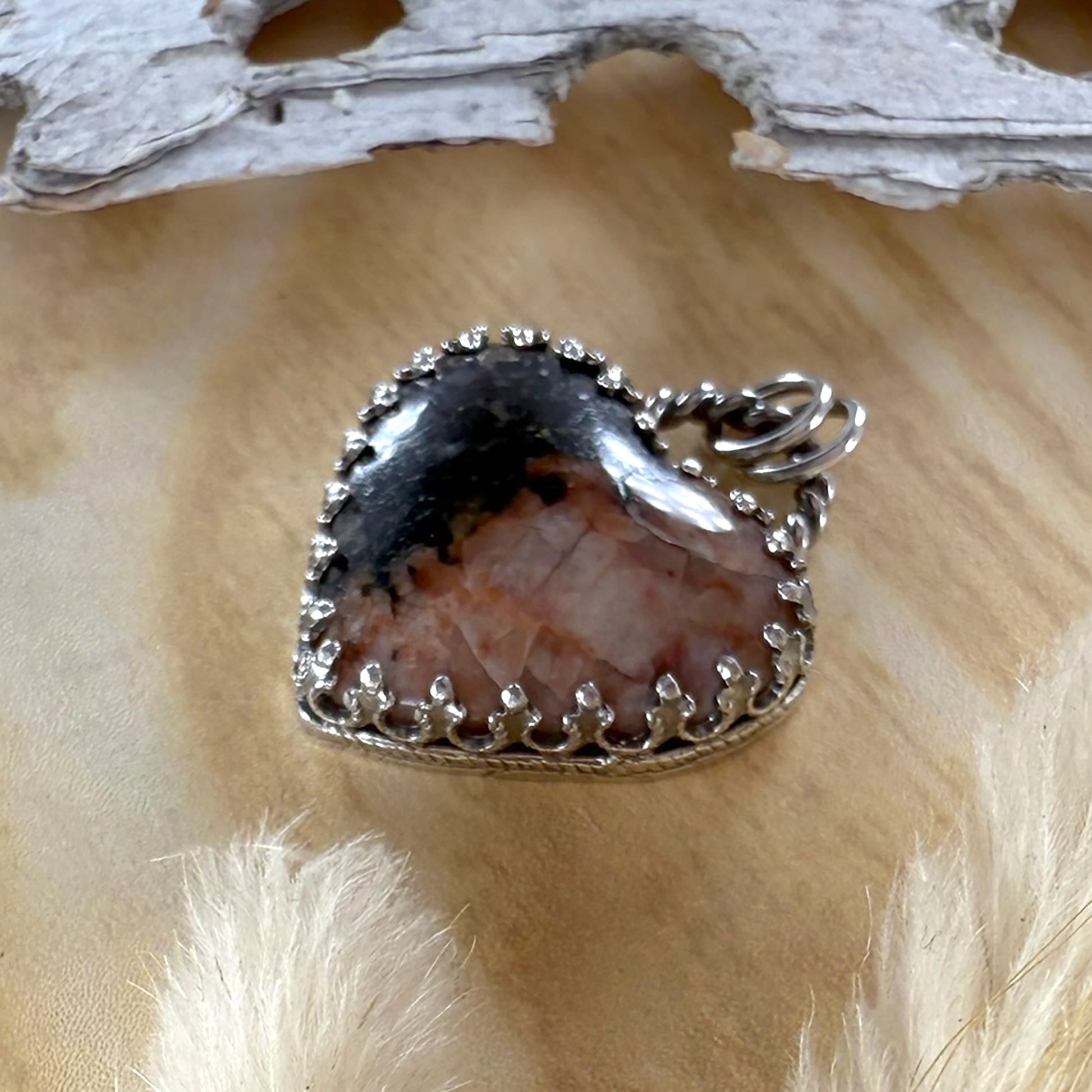 Lake Michigan Granite Heart Pendant - Stone Treasures by the Lake