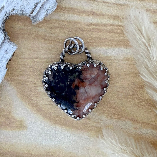 Lake Michigan Granite Heart Pendant - Stone Treasures by the Lake