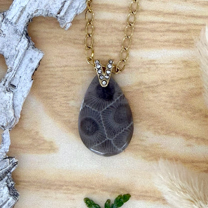 Petoskey Stone Pendant Necklace - Stone Treasures by the Lake
