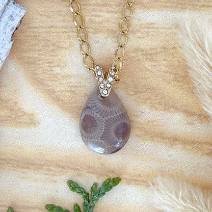 Petoskey Stone Pendant Necklace - Stone Treasures by the Lake