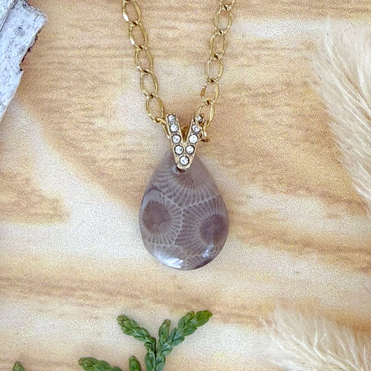 Petoskey Stone Pendant Necklace - Stone Treasures by the Lake