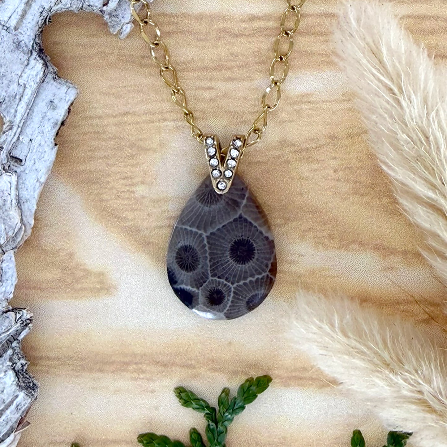 Petoskey Stone Pendant Necklace - Stone Treasures by the Lake